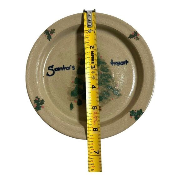 Barton Pottery Santa’s Treat Plate Dresden OH 6.25" Christmas Tree Cookies Milk - Picture 5 of 5